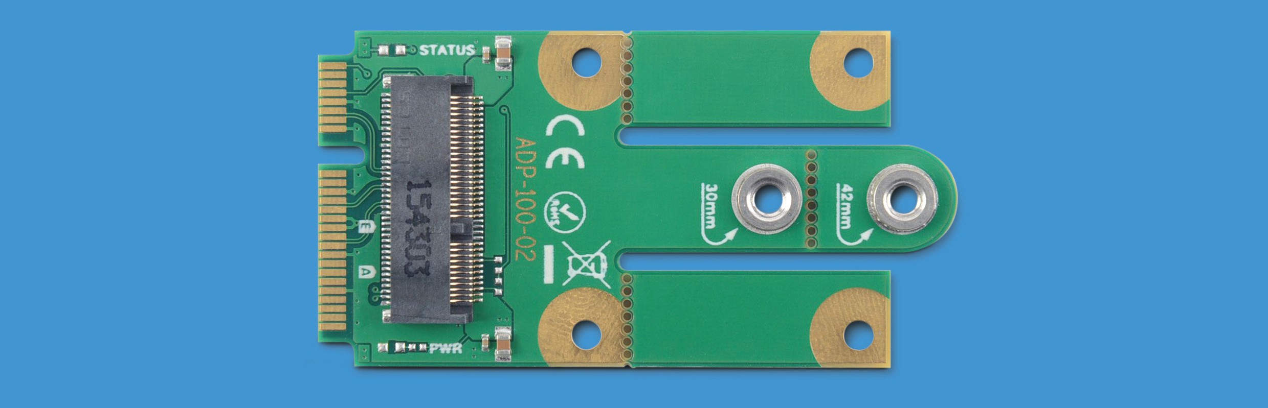 M.2 to mPCIe Adapter Top