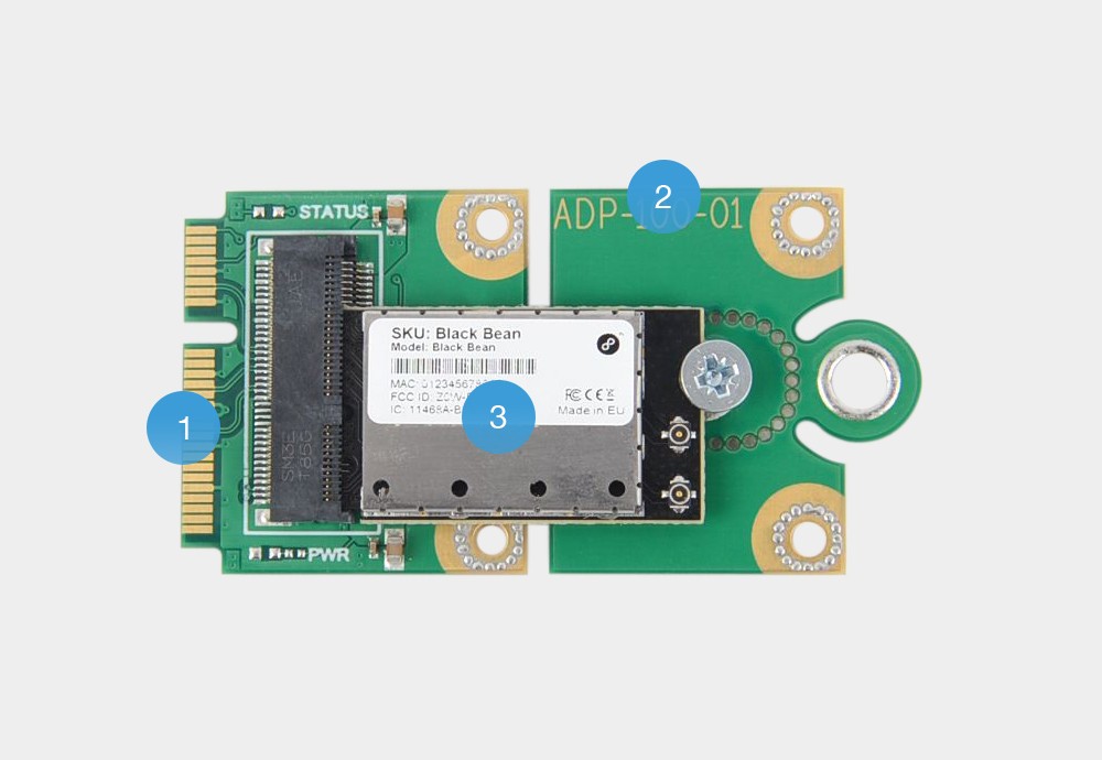 8Devices Black Bean industrial Module DVK Qualcomm Atheros QCA9377-7  based PCIe Wifi module with a/b/g/n/ac Wave 2, and GHz, 1x1  WiFi BT5 USB Module Fully Certified
