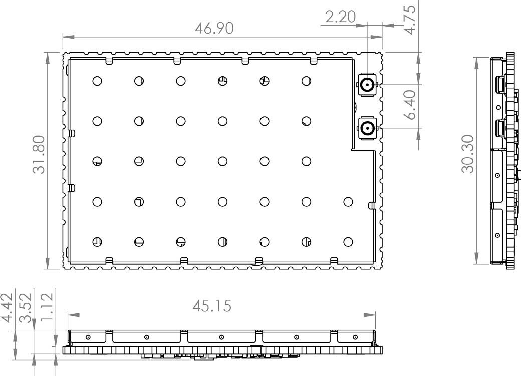 Rambutan Dev Board Dimensions